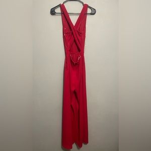Crystal sky Red Jumpsuit